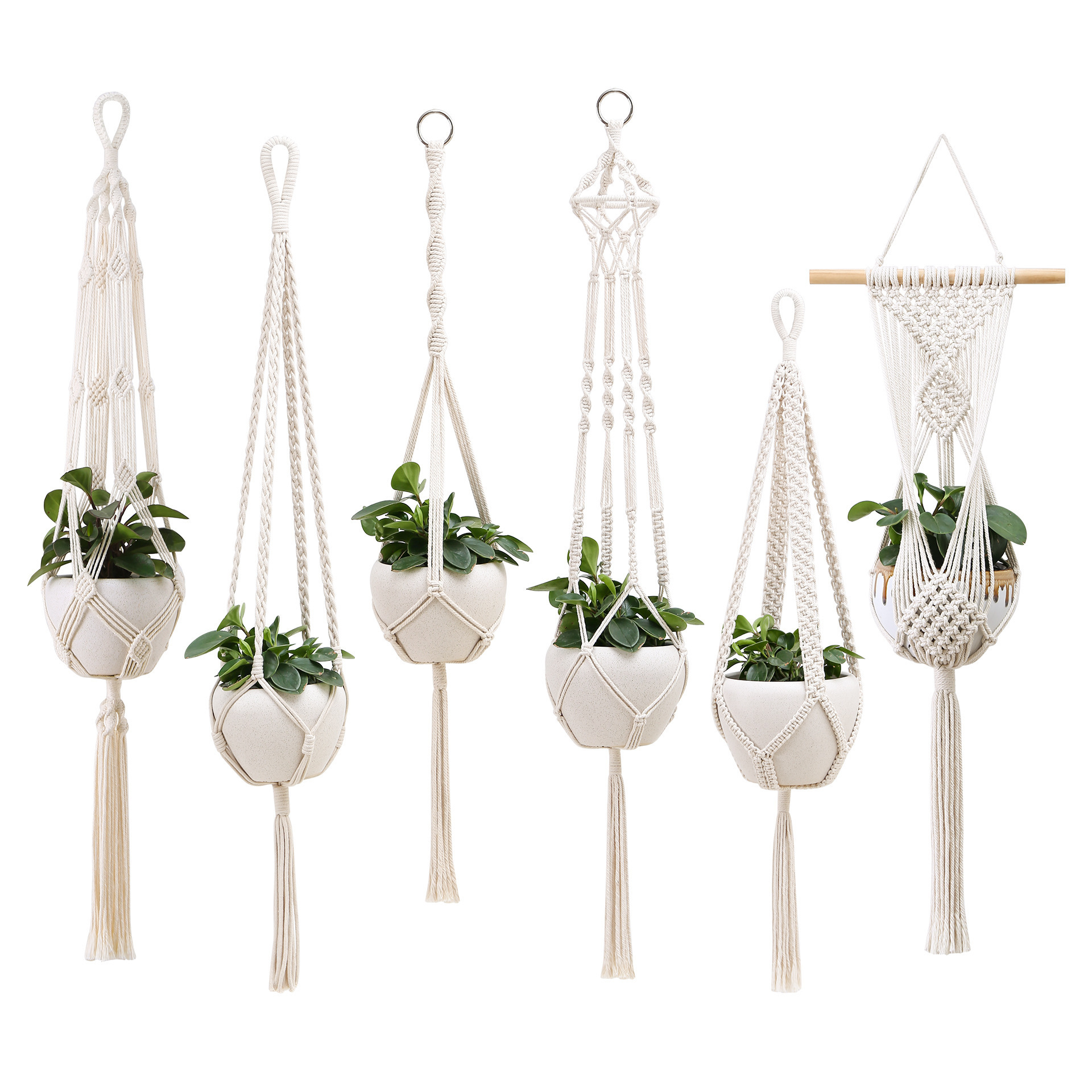 Custom Handmade cotton Macrame Plant Hanger Indoor outdoor Plant Hanger Home Decoration