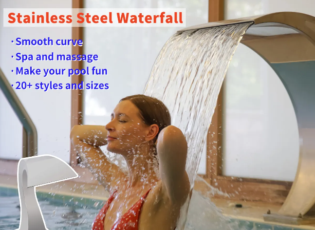 Swimming pool waterfall fountain stainless steel waterfall stainless steel fountain pool waterfall