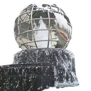 large stainless steel globe water fountains outdoor metal sculptures