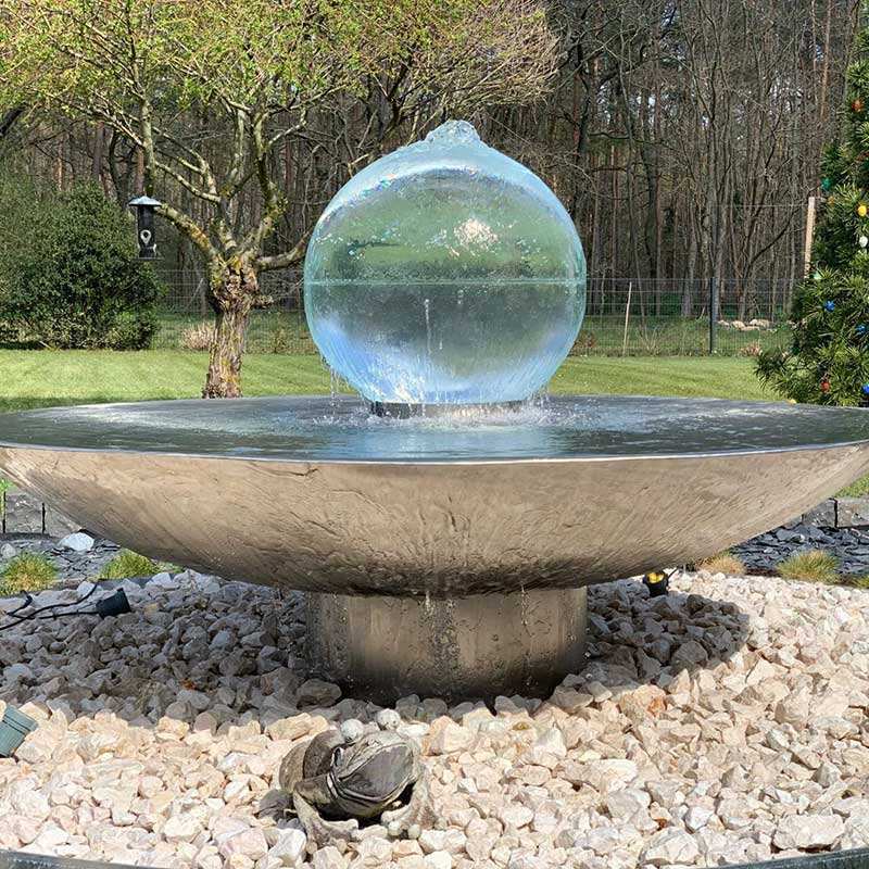 Christmas Decoration Stainless Steel Swimming Pool Waterfall Glass Ball Fountain