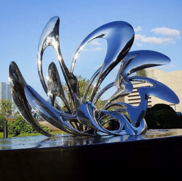 High quality polished abstract life size metal stainless steel sculptures for sale