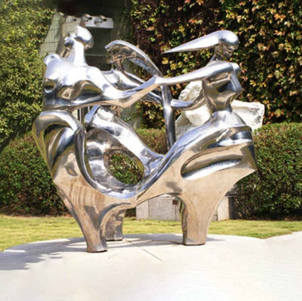 High quality polished abstract life size metal stainless steel sculptures for sale