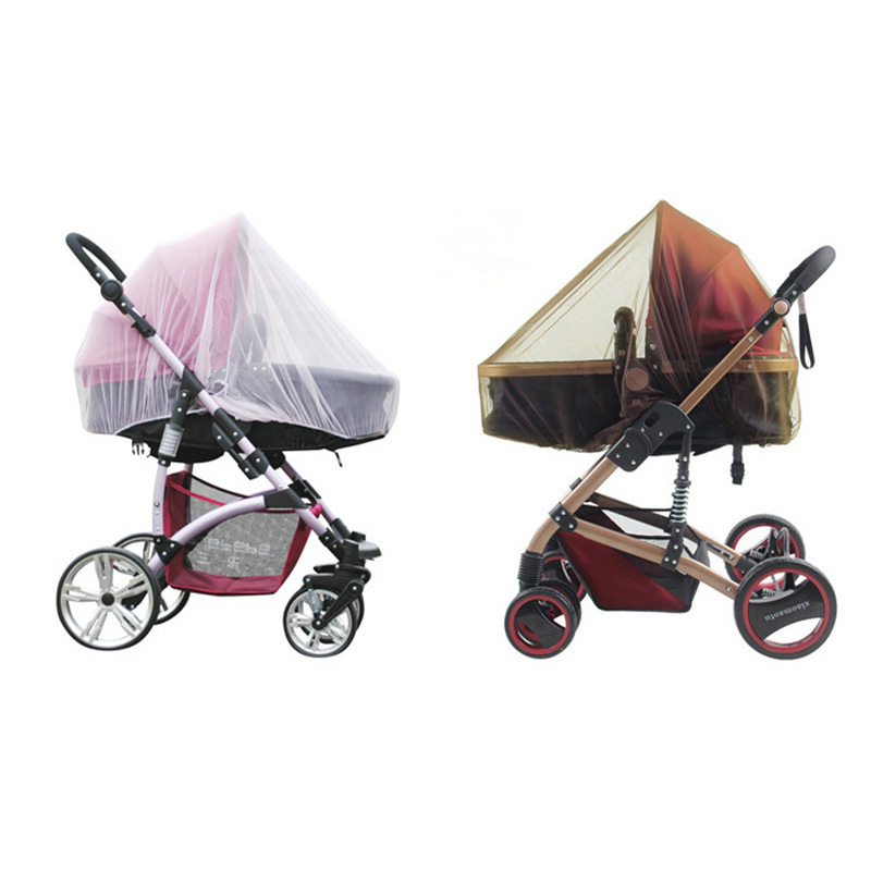 New Nylon Full and Half Cover Portable Baby Stroller Mosquito Net with White Blue Pink Colors