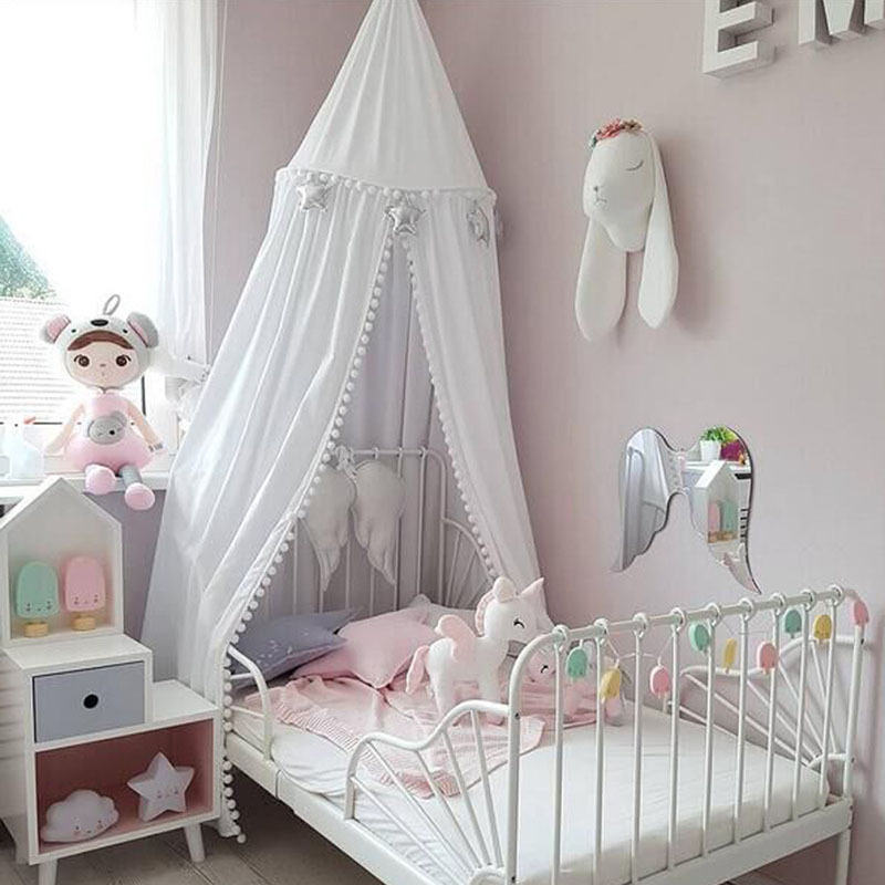 Baby girl room decor kids decorate holder metal mosquito net baby bed canopy