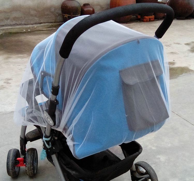 Nylon Full and Half Cover Portable Baby Stroller Mosquito Net with White Blue Pink Colors