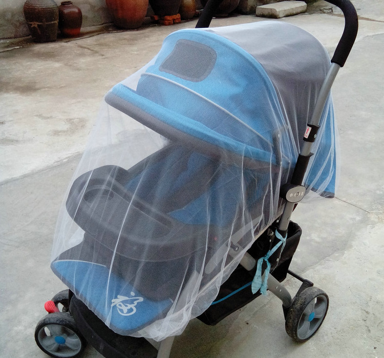 Nylon Full and Half Cover Portable Baby Stroller Mosquito Net with White Blue Pink Colors