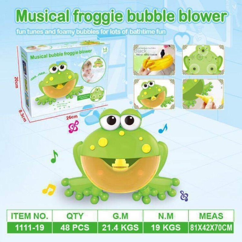 Bubble blower cute frog bubble machine bubble bath toy with 12 music for kids