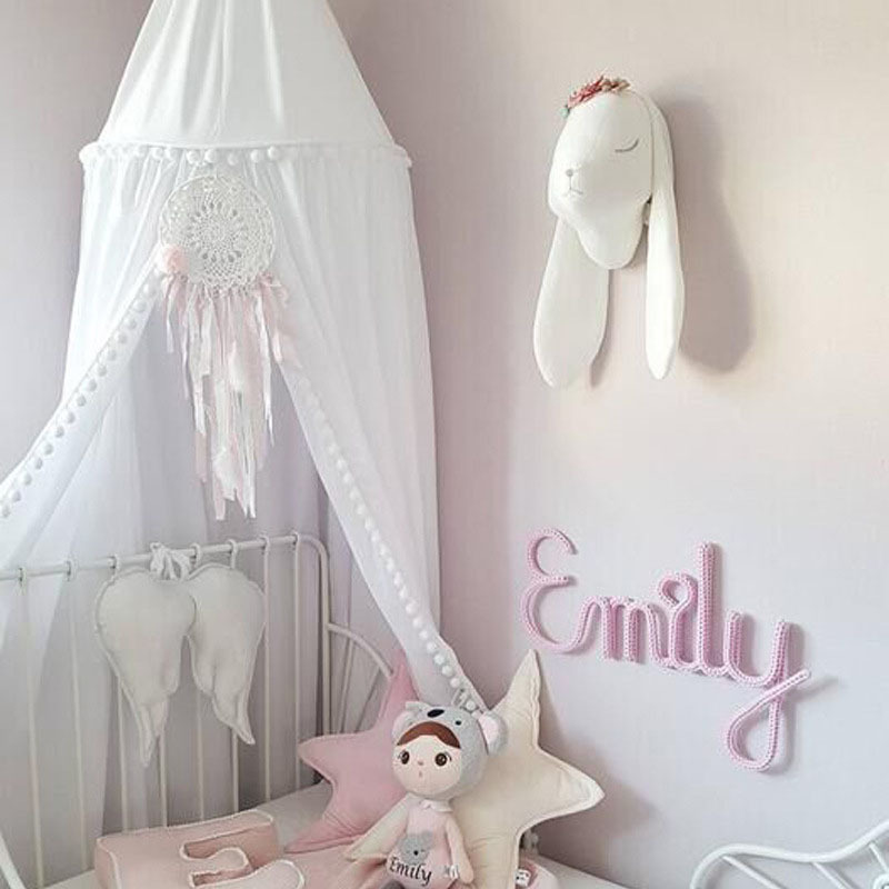 Baby girl room decor kids decorate holder metal mosquito net baby bed canopy