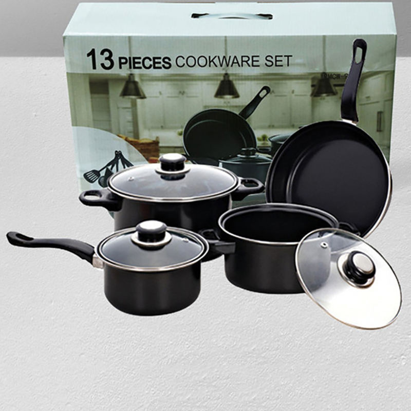 Hot Sale Kitchen 13Pcs Non Stick Sets Gift Box Sales Metals Cooking Pot Set Non-stick Cookware