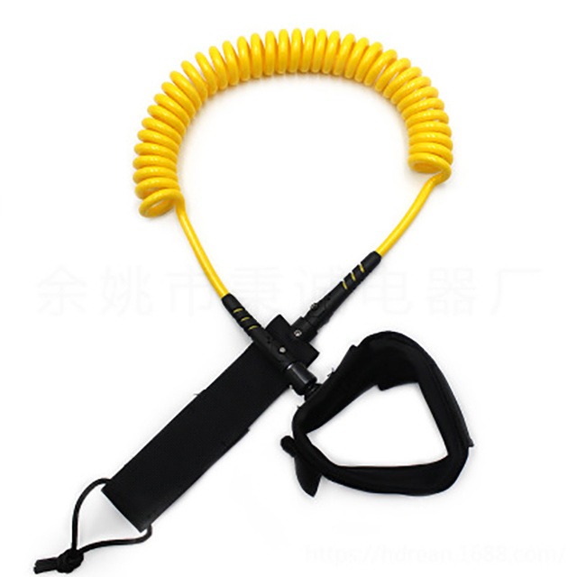 High Performance Coiled Sup Surf Board Yellow Leash for Inflatable Standup / Stand Up Paddle Board Kayak