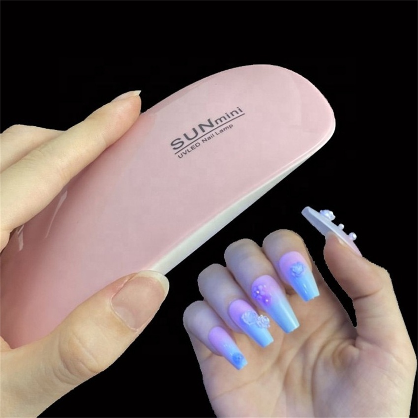 SUN Mini USB Phototherapy 6W Manicure Machine Nail Polish Dryer LED Portable Curing Nail Polish Light UV LED Nail Lamp