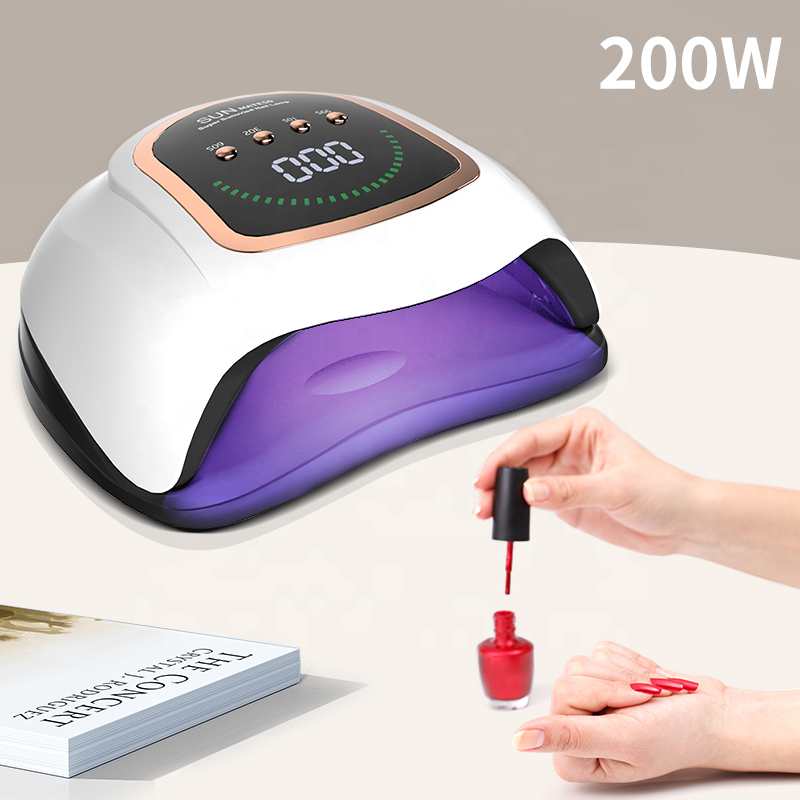 New Arrival 200w Pro Cure Dual Light Sun Uv Led Gel Dryer Nail Lamp Auto Powerful UV Lmap with Touch LCD Screen For Home Salon