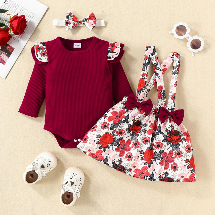 Baby Romper Infant Outfit Fall Romper Jumpsuit Long Sleeve Baby Dress Girls