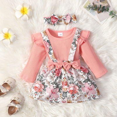 Baby Romper Infant Outfit Fall Romper Jumpsuit Long Sleeve Baby Dress Girls