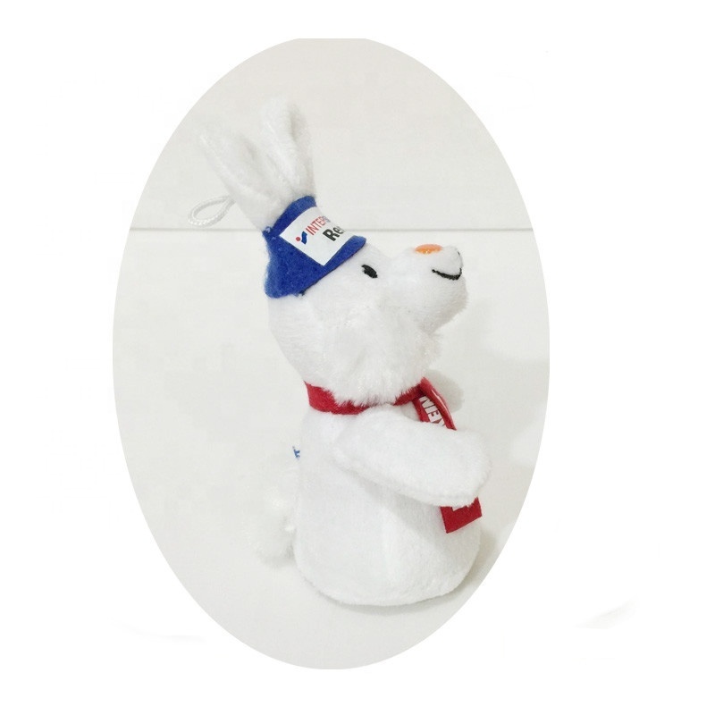 High quality cute stuffed animal rabbit plush keychain toy plush keychain rabbit mascot stuffed white small rabbits