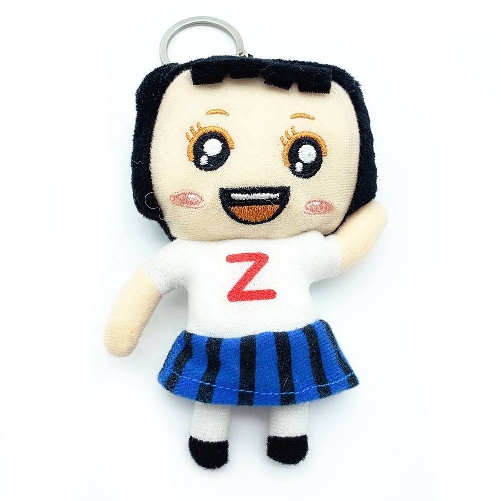 OEM Customized small size custom plush toy keychain stuffed girl doll soft plush baby toy cute keychains