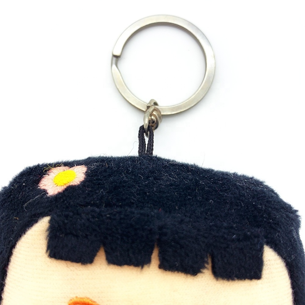 OEM Customized small size custom plush toy keychain stuffed girl doll soft plush baby toy cute keychains