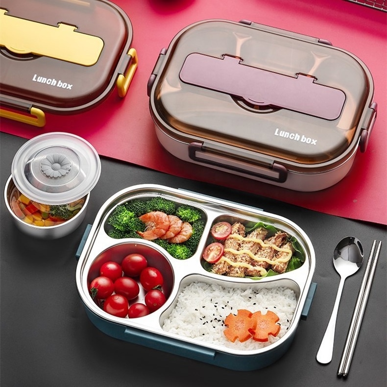 High Capacity Eco Sealed Food Container 304 Stainless Steel Office Lunch Box Kids School Bento Box