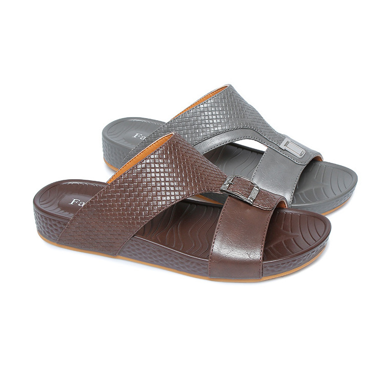 New design for 2024 Eid al-Fitr ksa saudi style man pu material casual beach sandals arab flat slippers sandals