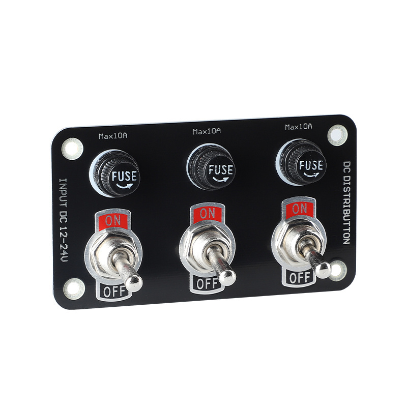 Wholesale Custom 3 Gang Switch Panel ON OFF Toggle Switch 12V Boat Switch Panel With Fuse For Car Marine