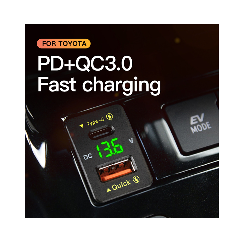 Factory Supply Quick Charger 3.0 Dual Usb Car Phone Charger 9V2A 36W Type C Car Charger