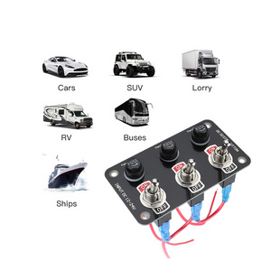 Wholesale Custom 3 Gang Switch Panel ON OFF Toggle Switch 12V Boat Switch Panel With Fuse For Car Marine