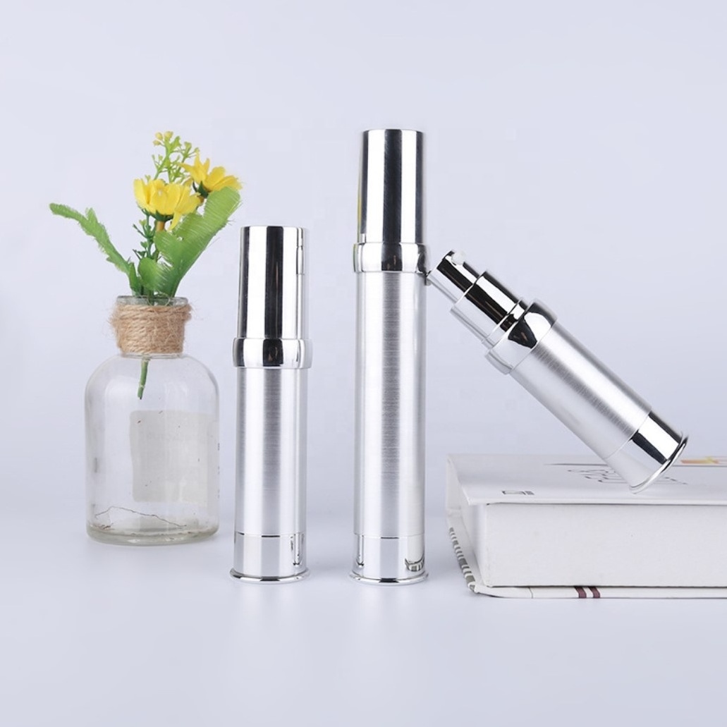 30ml 50ml 80ml 100ml aluminum silver gold vacuum container cosmetic airless pump bottle