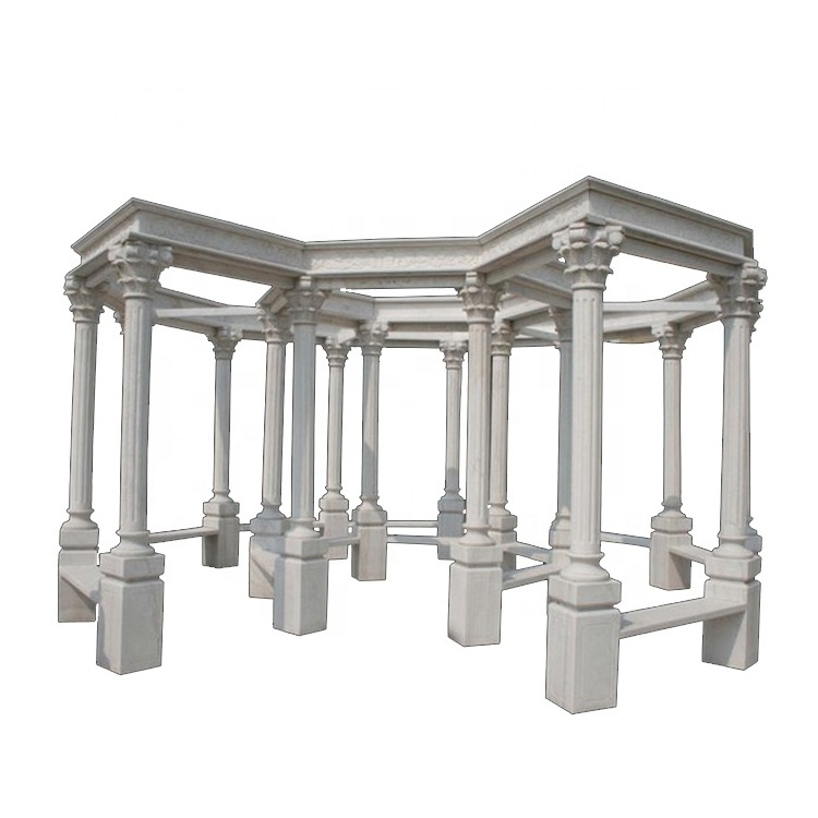 China supplier custom outdoor modern gazebo hot sale outdoor large marble gazebos marble gazebo wedding decorations with column