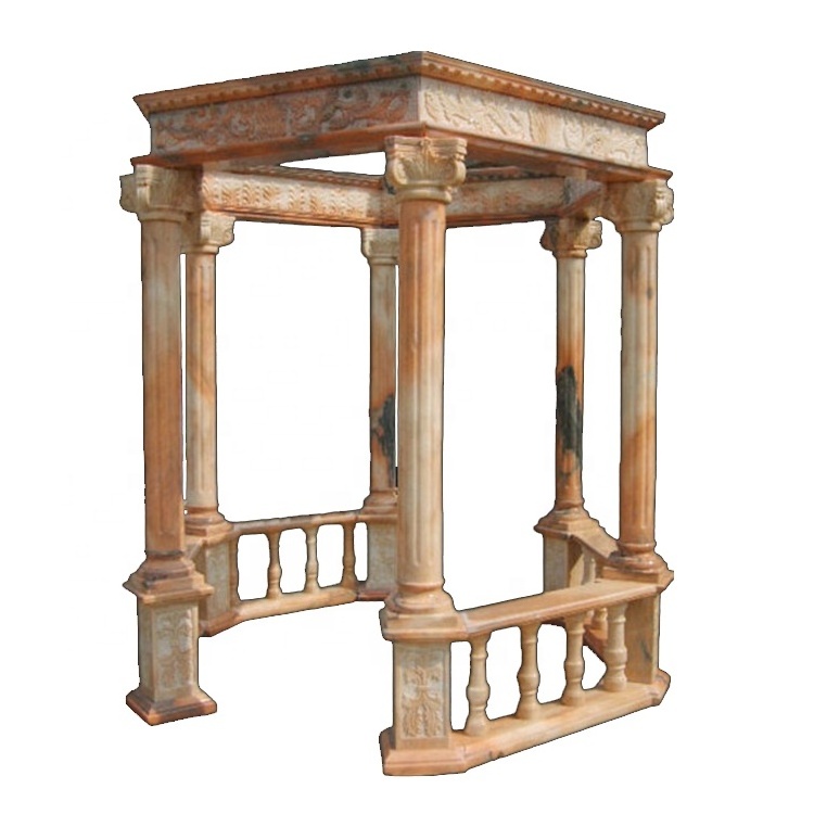 Customized stone gazebo 3x4 pop up gazebo marble made hand carved garden roman stone gazebo