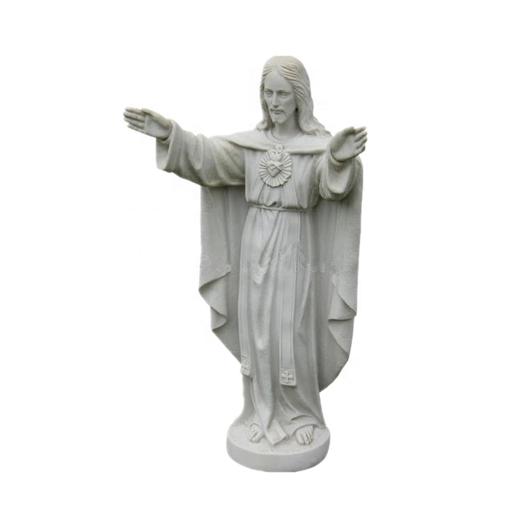 Natural White jesus cross statue jesus maeble statue meditation jesus-statue