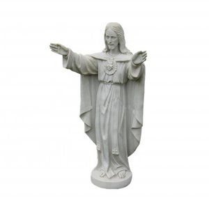 Natural White jesus cross statue jesus maeble statue meditation jesus-statue