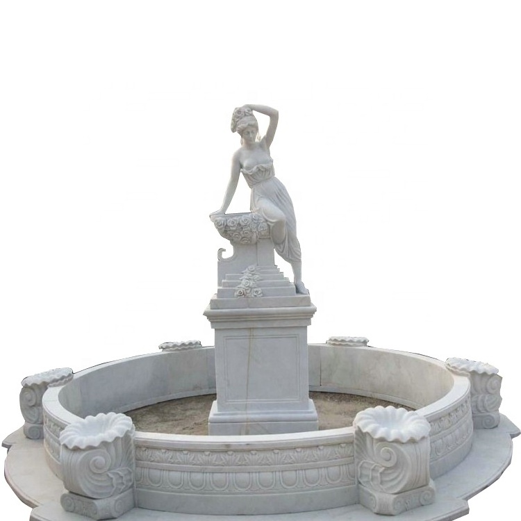 Dubai water fountains pool waterfall fountains virgin mary marble water fountain with figure statue orpheus