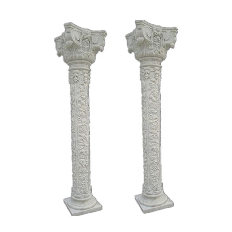 Natural solid marble pillars marble lady columns customized different types roman marble pillars