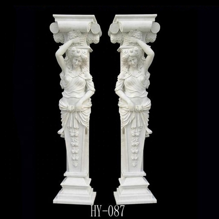 Interior stone columns, granite pedestal, column flowers egyptian symbol design sandstone marble column