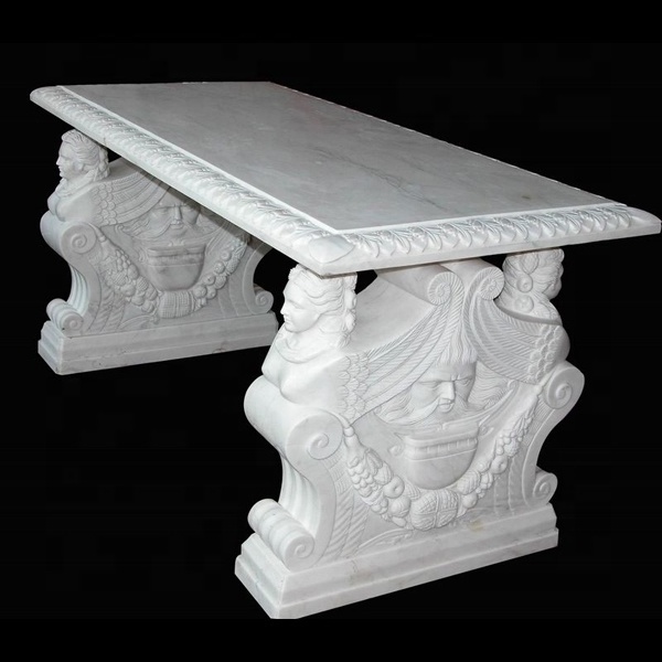 Outside Hunan white stone marble garden bench granite benches for cemetery granite bench tombstone