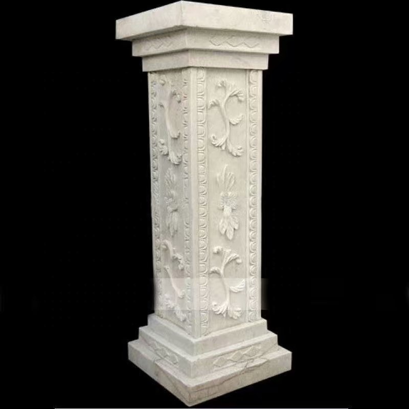 Balustrade and stone columns marble stone square column marble temple pillar tall marble pillar stand stone precast columns