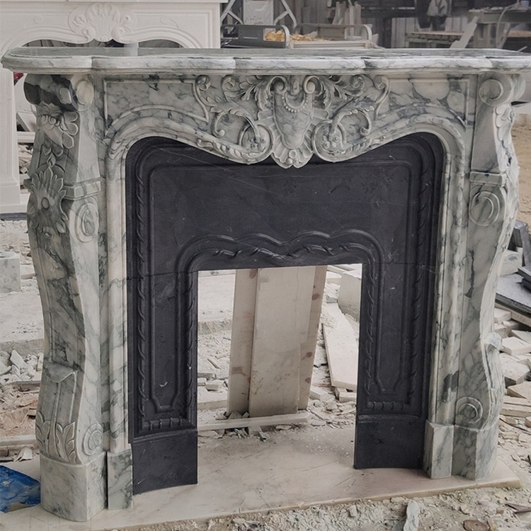 Fireplace mantel dark marble camino fireplace surround nordic custom made marble solid fireplace mantel