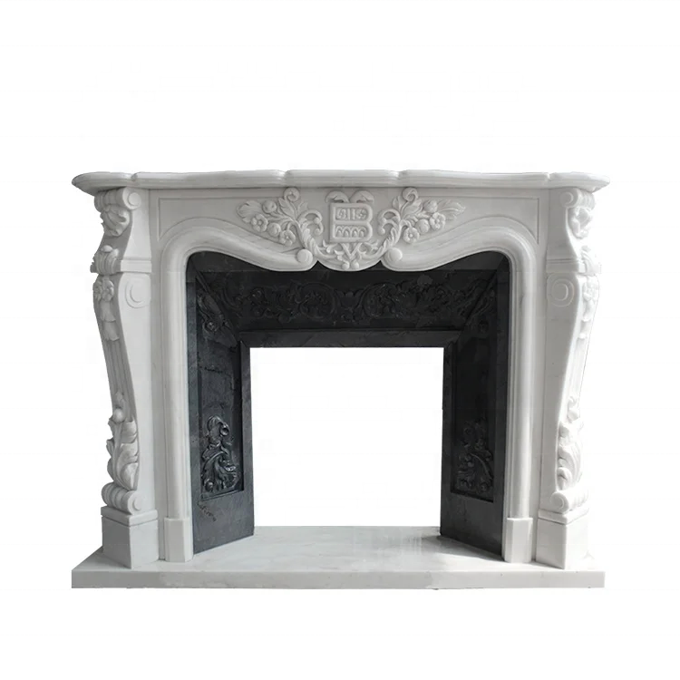 Yellow Marble French Style Tabletop Fireplace Woman Statue Marble Fireplaces Mantel