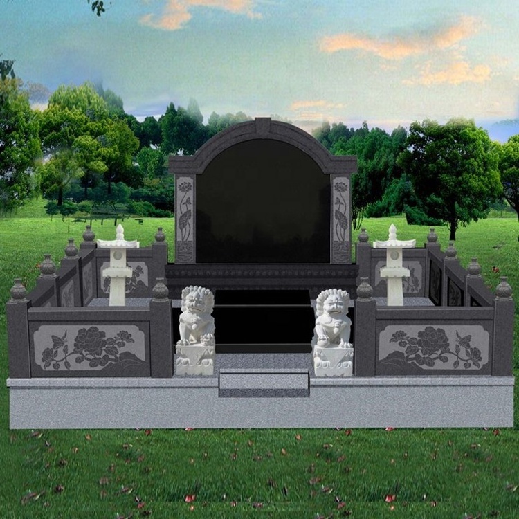 Granite Monument Headstone Tombstone shanxi black granite carving tombstone memorial stones for graves headstones