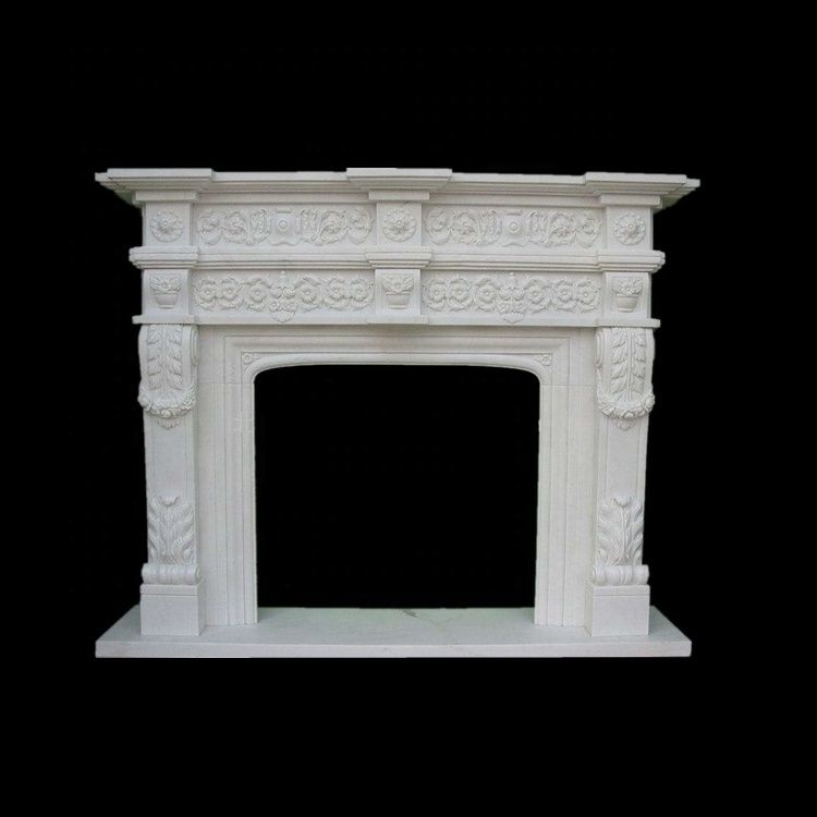 Yellow Marble French Style Tabletop Fireplace Woman Statue Marble Fireplaces Mantel