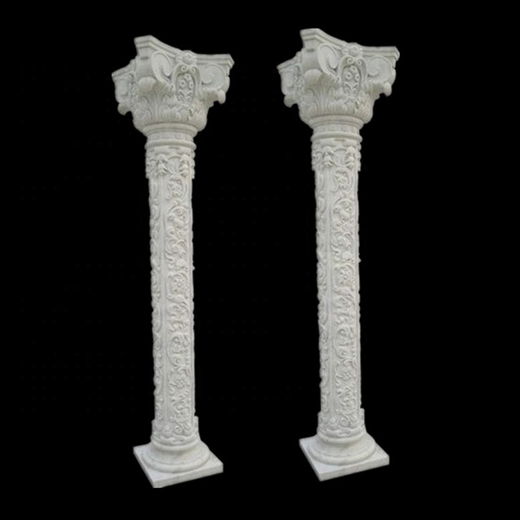 Interior stone columns, granite pedestal, column flowers egyptian symbol design sandstone marble column