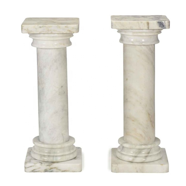 Natural solid marble pillars marble lady columns customized different types roman marble pillars