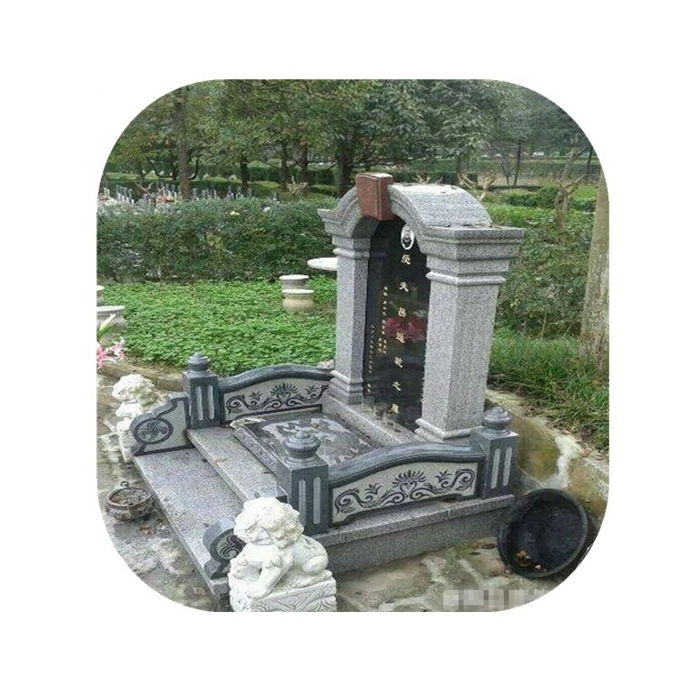 Granite Monument Headstone Tombstone shanxi black granite carving tombstone memorial stones for graves headstones