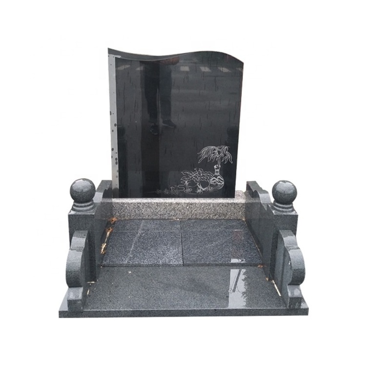 Hot sale cheap granite tombstone absolute black granite headstone granite tombstone slabs butterfly headstones