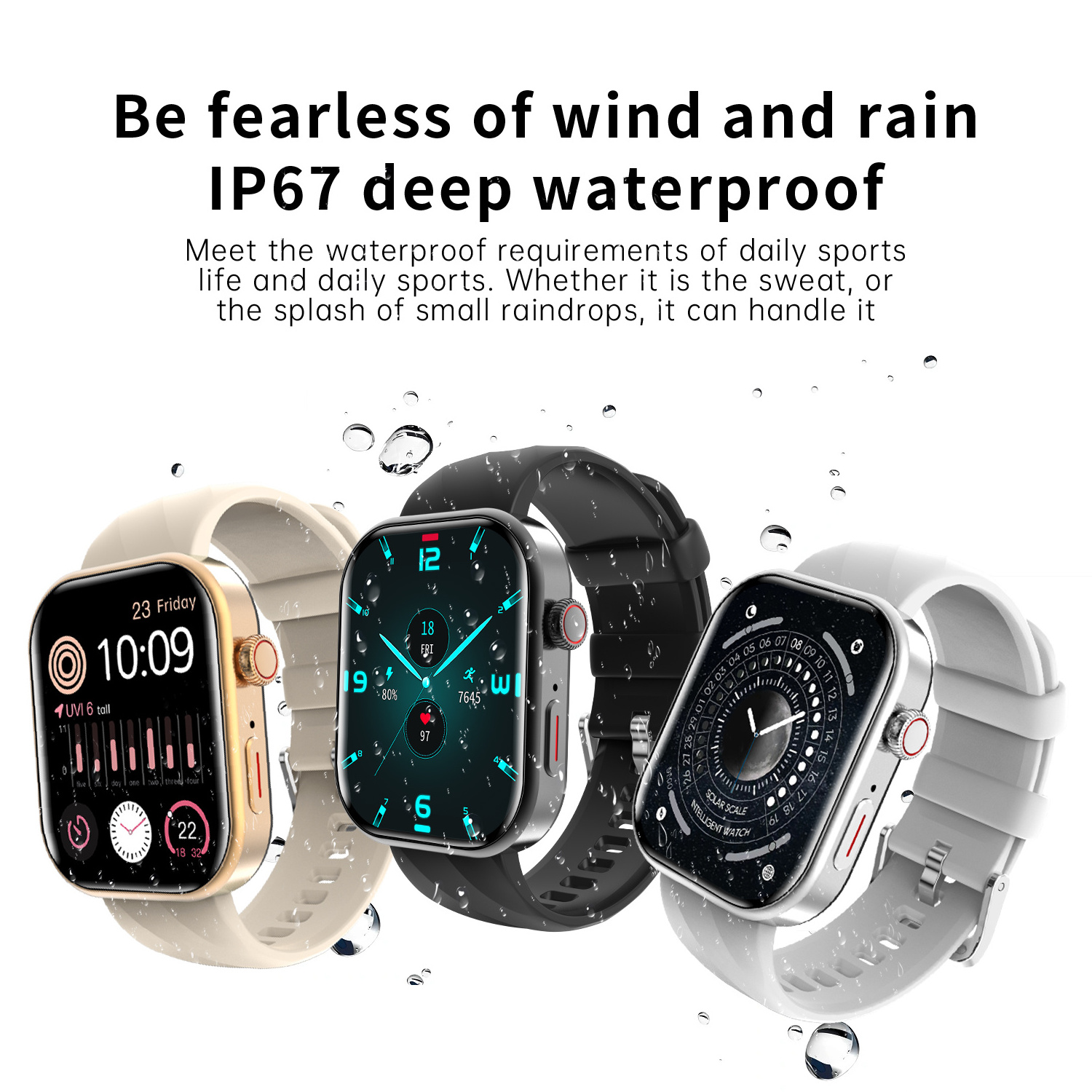 China Manufacturer Wholesale Large Screen Unisex Oem Ip67 Waterproof BT Call Smartwatch Full Touch Sport Fitness Smart Watch