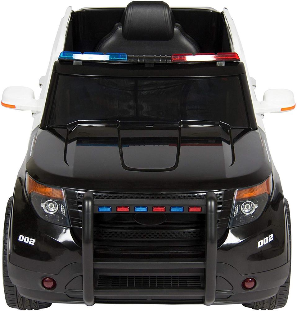 Battery toys new police electric Kids 12V electric police ride on SUV black children car