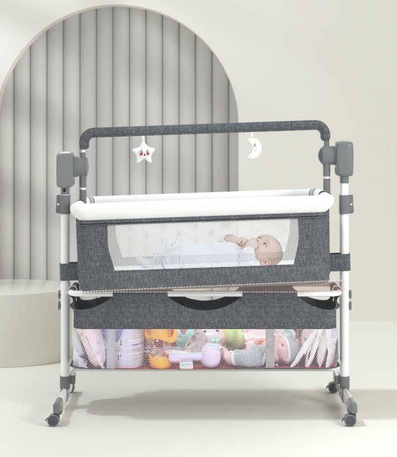 Hot Selling Electric Swing Bed Cots Newborn Bedside Sleeper Bassinet Bed 3-In-1 Portable Baby Cribs Folding Crib