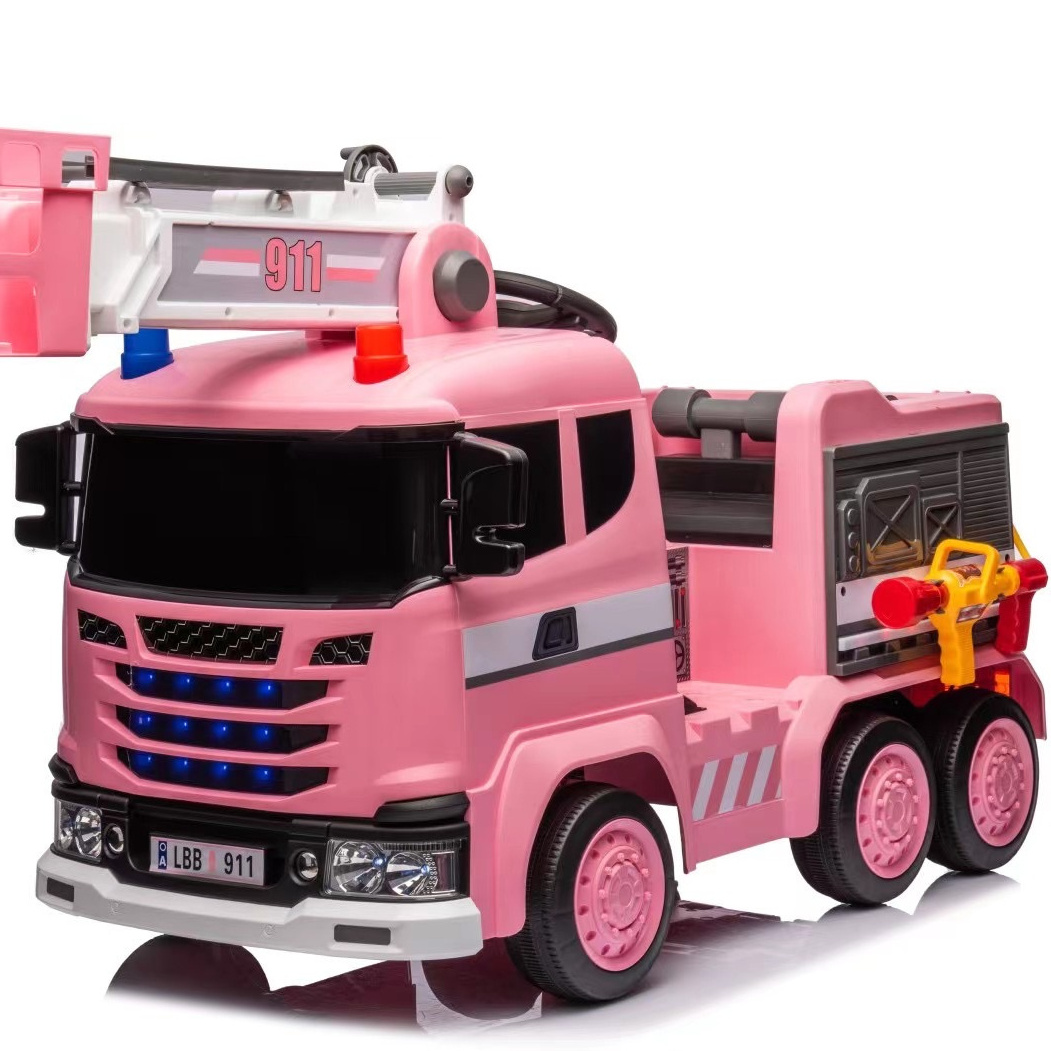 12V Battery Power Ride on Toys Car Baby Electric Fire Fighting Children Four Wheels Fire Truck with Water Gun for Kids