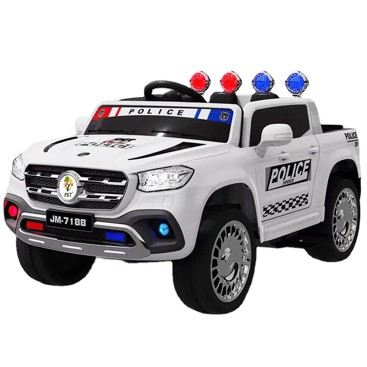 Children popular toy car electric four wheel big size police car battery electric car with remote control