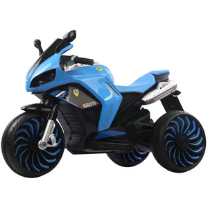 Big size children's motorbike 3 wheel battery power with light music remote control kids electric motorcycle 3 wheel